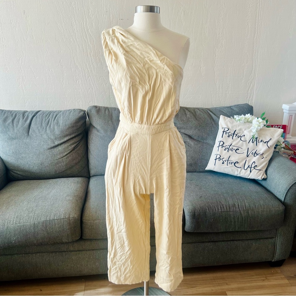 Free People Avery Cream Jumpsuit